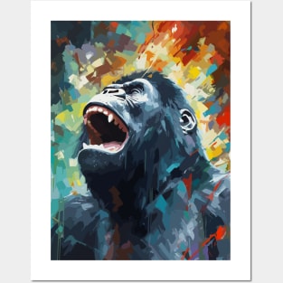 Gorilla Abstract Watercolor Art Posters and Art